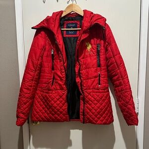 U.S. Polo Assn. Red Puffer Jacket